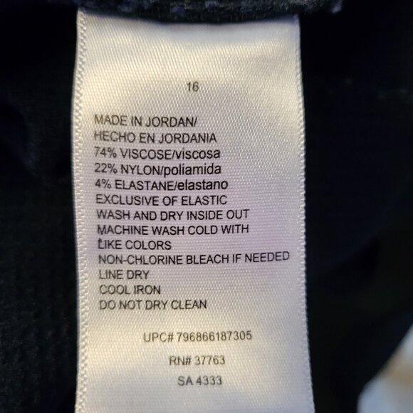 Rafaella Comfort Stretch Pull On Dress Pants Size 16 Navy Blue - Picture 7 of 7